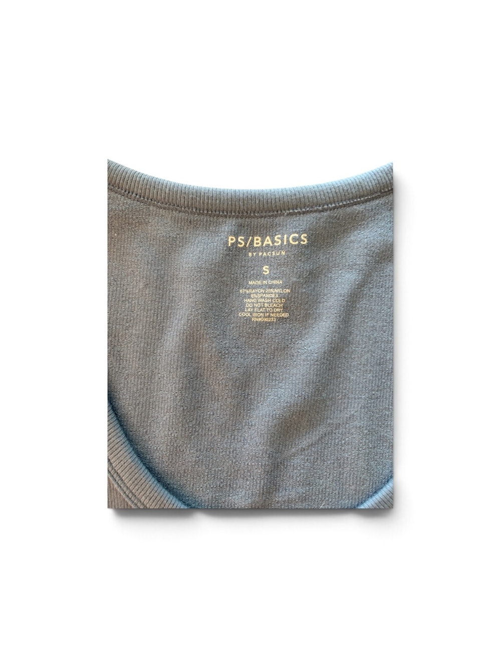 Blue Ribbed Crop Top | PS/BASICS | Women’s Small - Picture 4 of 5